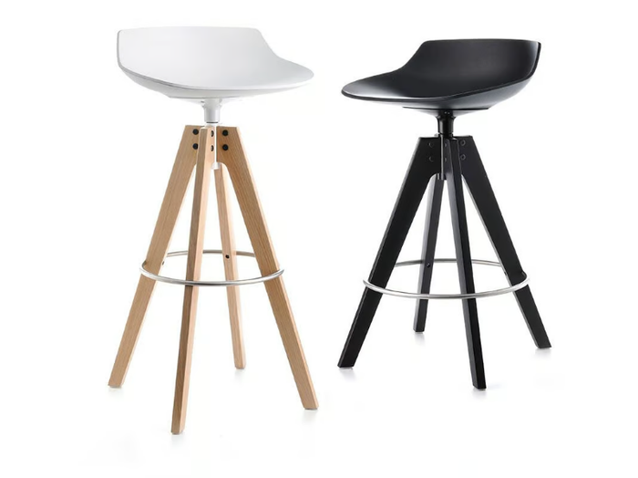 FLOW STOOL - Swivel high trestle-based stool _ MDF Italia